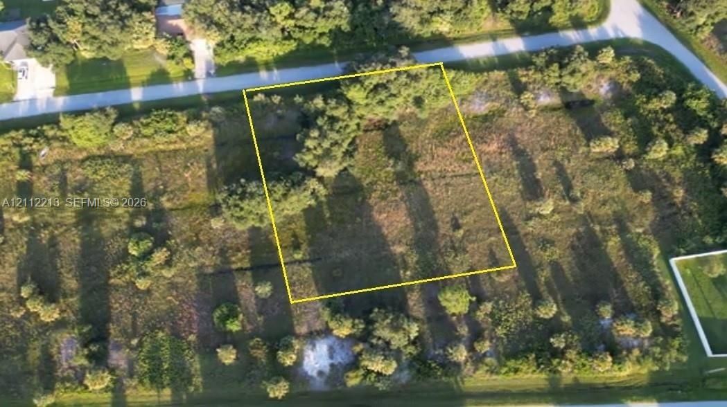 Vacant land parcel featuring mature trees and native vegetation with direct road frontage