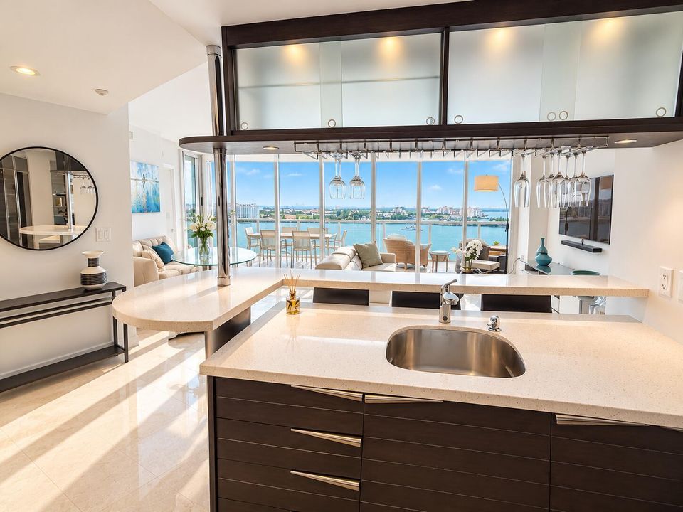 Kitchen bay view