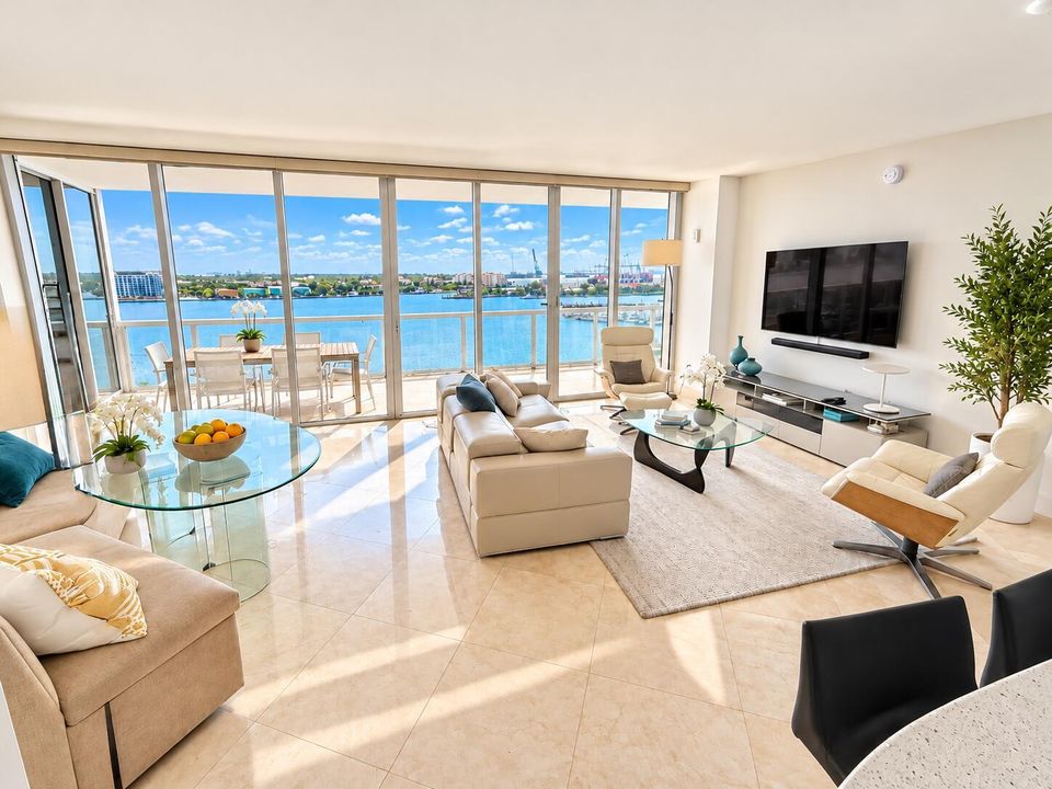Living Room with Bay Views