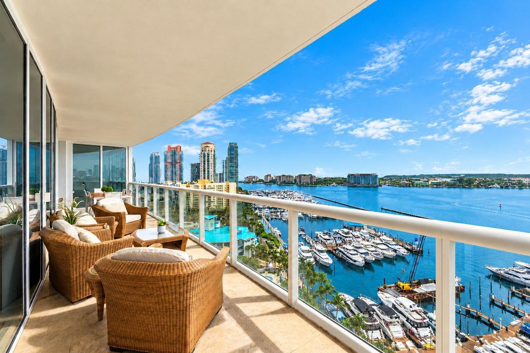Balcony Overlooking Marina and Skyline (