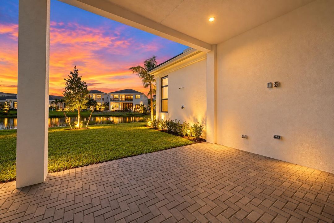 Twilight Patio Overlooking a Lakeside Ne