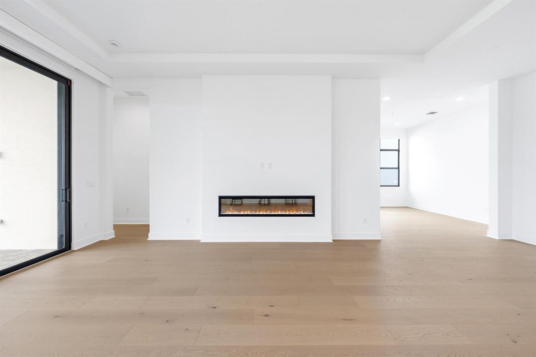 Gathering Room with Faux Fireplace