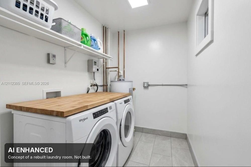 AI concept of a rebuilt laundry room. Not built. The unaltered original is the previous photo.