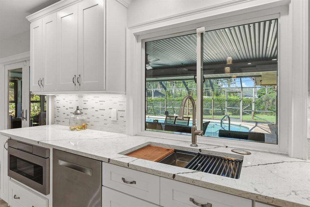 Kitchen with Beautiful Pool Views