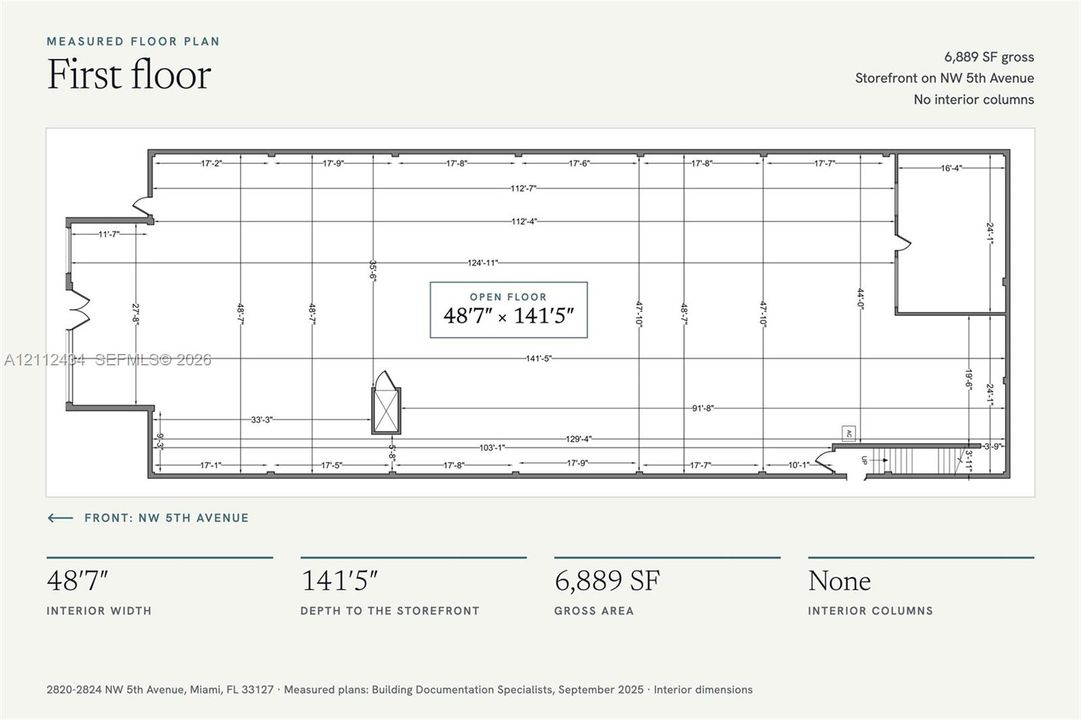 First floor plan, measured (B.Doc, Sept 2025)