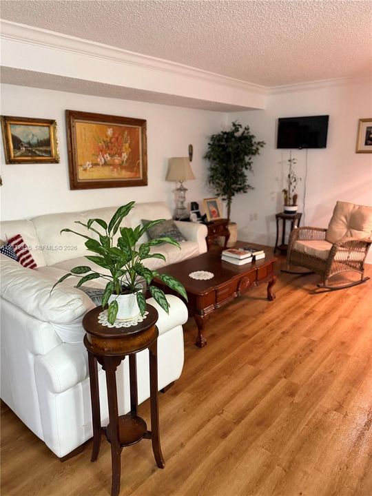 Wood-finish flooring throughout