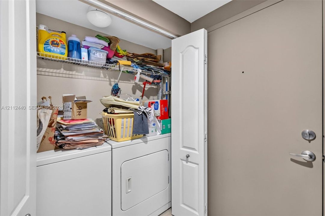 Laundry area by the front door area