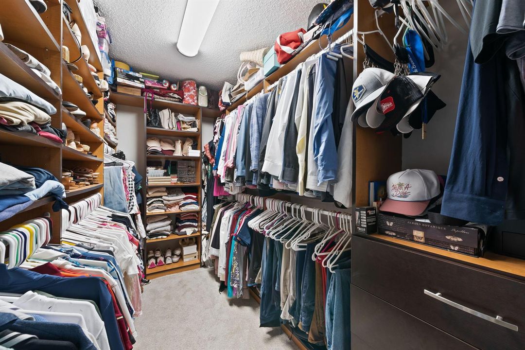 Large walking primary closet