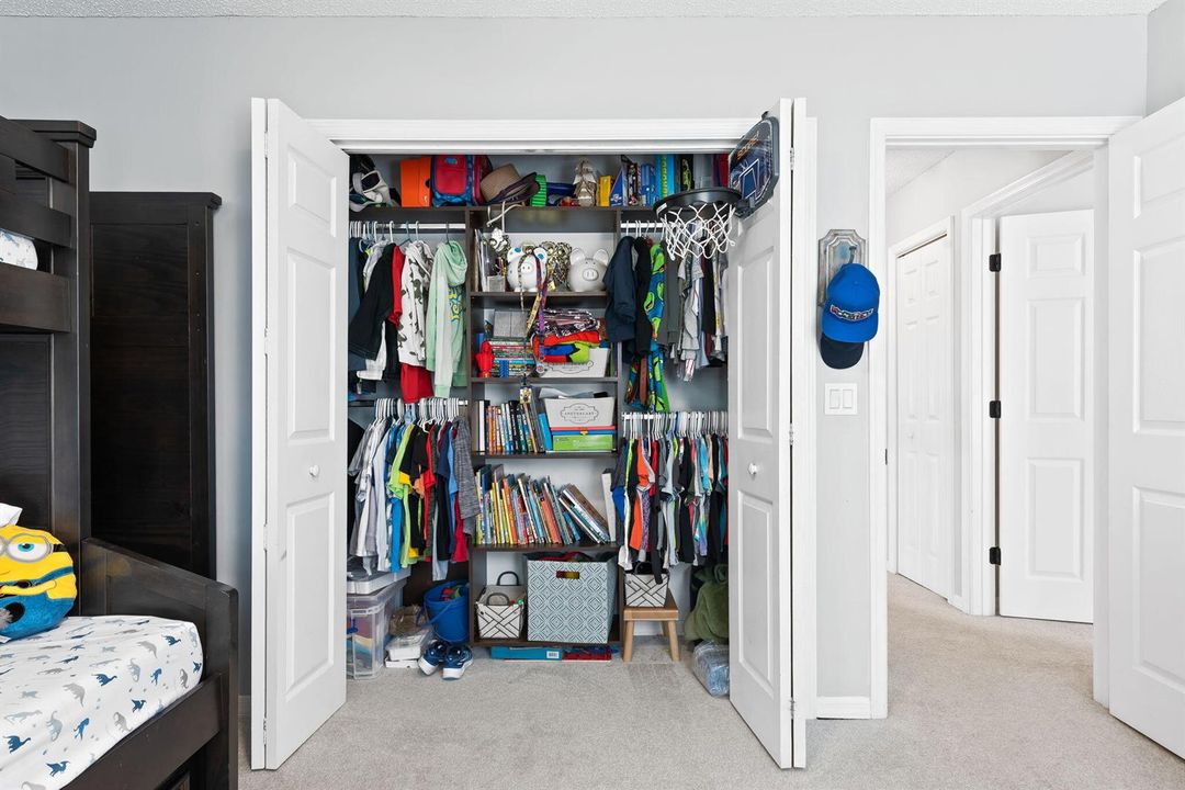 All rooms have built-in closets