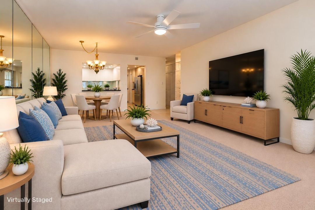Virtually Staged Modern Living Room