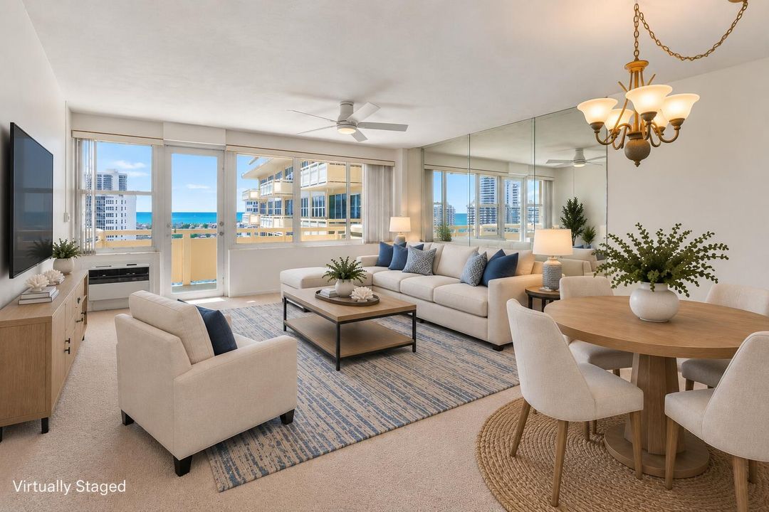 Coastal Condo Living Room with Ocean Vie