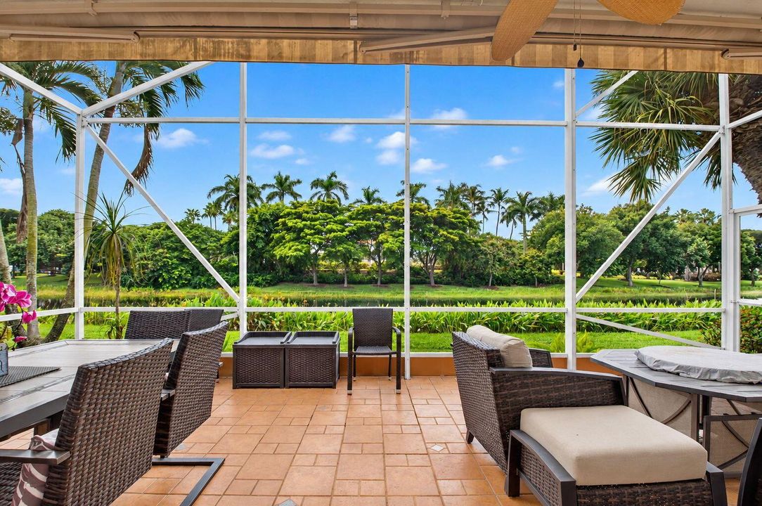 Lanai with lake view