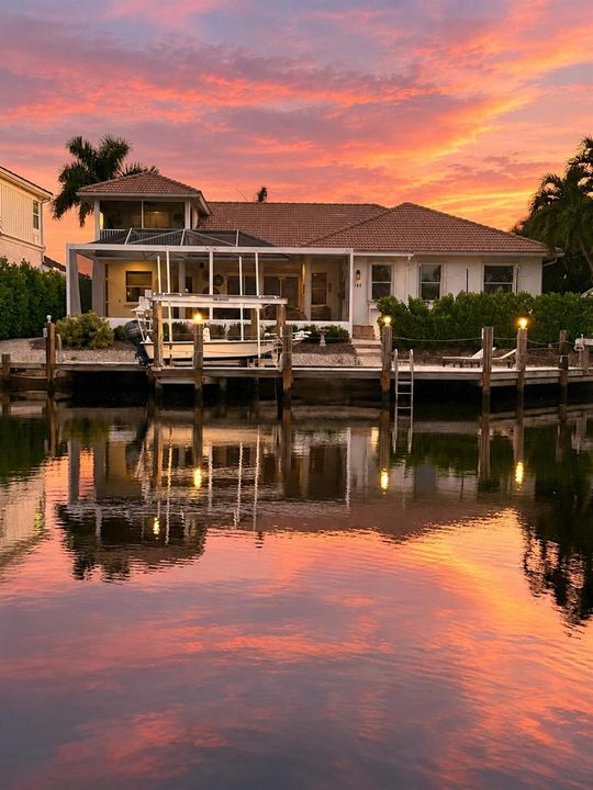 Sunset Reflections at Waterfront Home