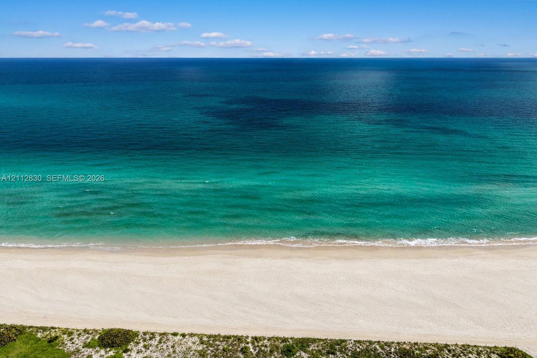 Direct waterfront access with sandy beach frontage and coastal vegetation