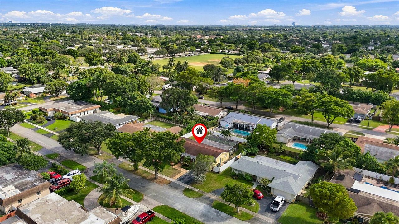 Aerial Front Yard