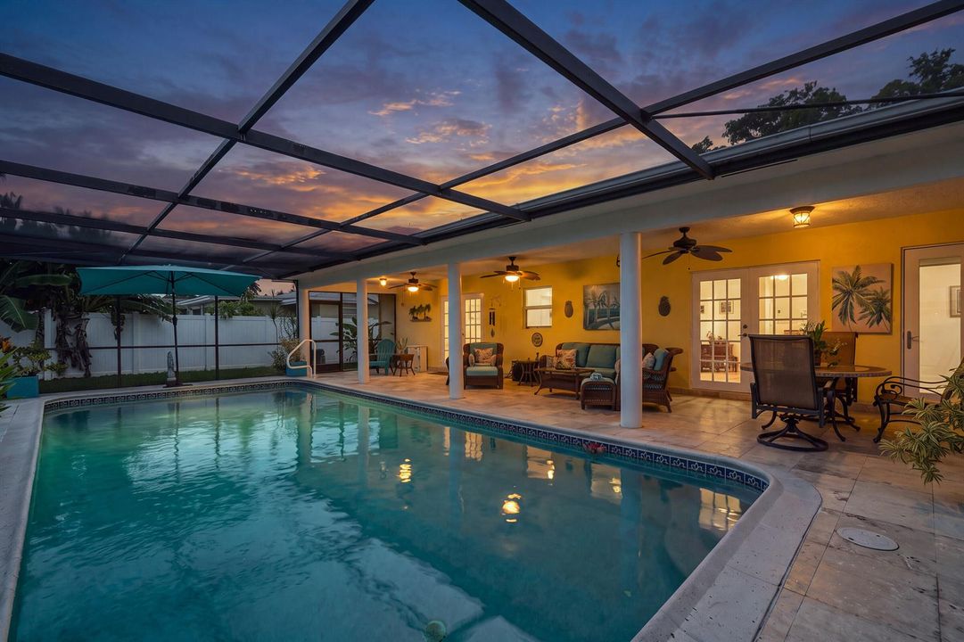 Screened Pool and Patio Twilight