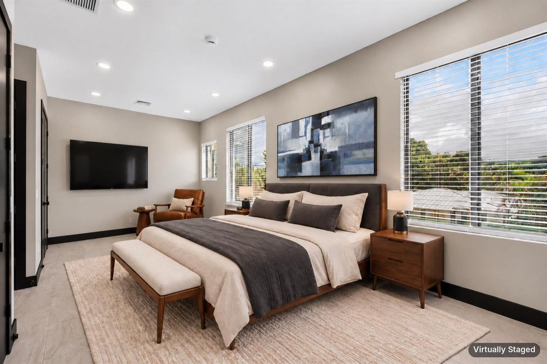 Virtually staged bedroom