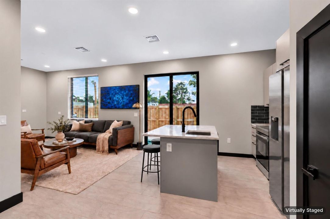 Virtually Staged Kitchen / Living