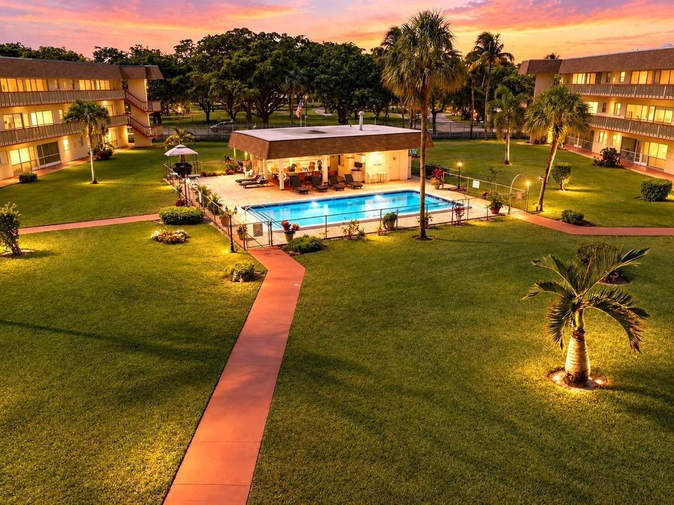 Pool View From Condo Twilight V1