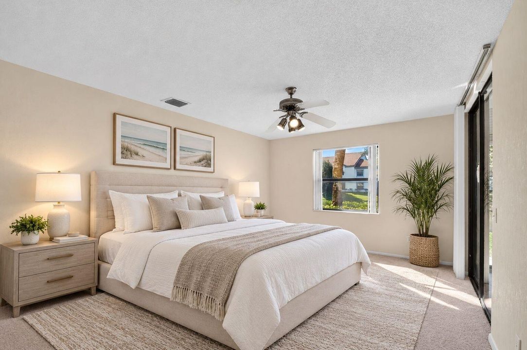 Virtually Staged Main Bedroom