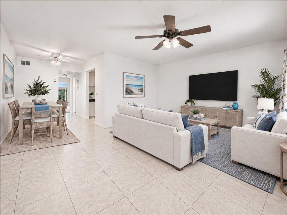 Living & Dining Area Virtually Staged
