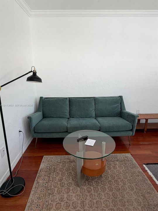 Hardwood flooring and crown molding