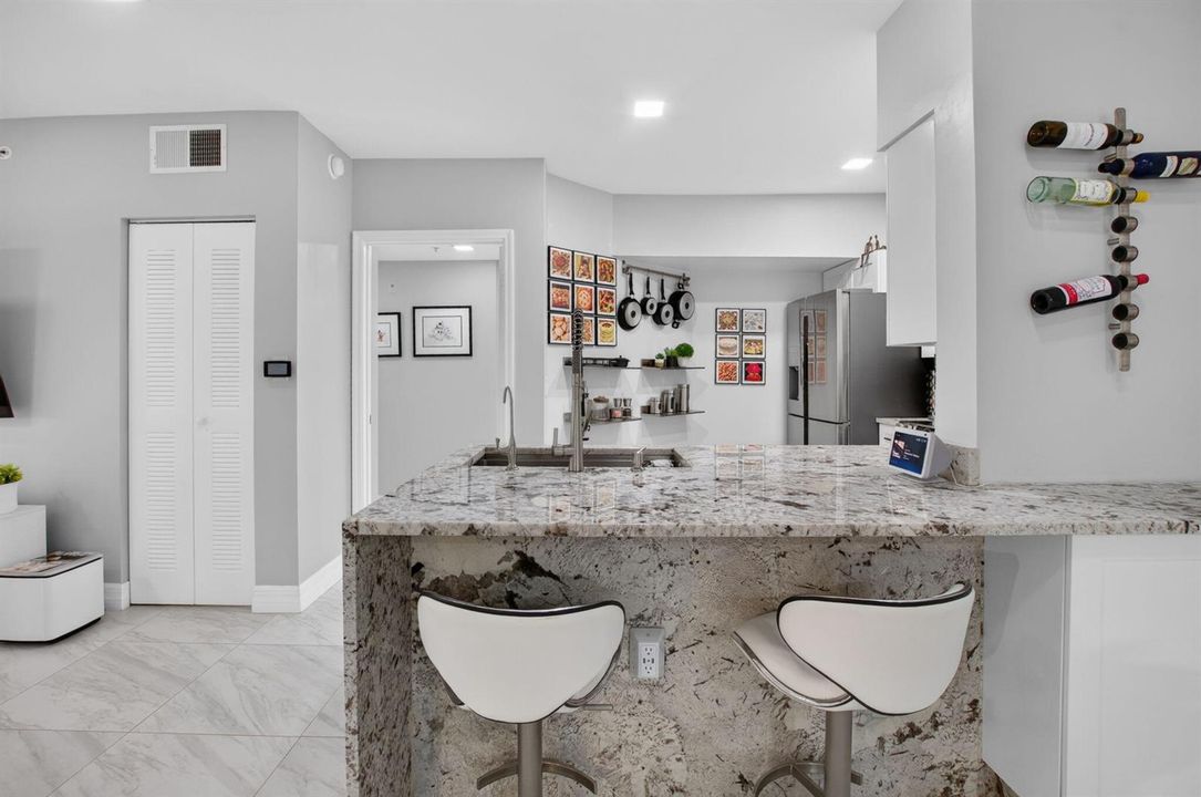 Granite Breakfast Bar with Seating