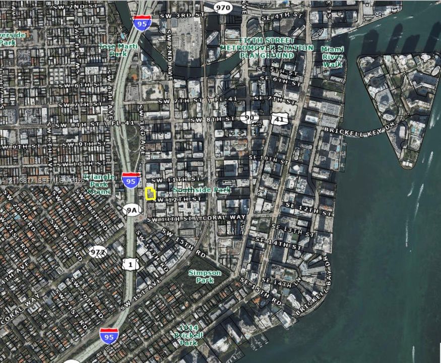 Aerial Survey Map. Identifying the geographic location of the property within the urban grid