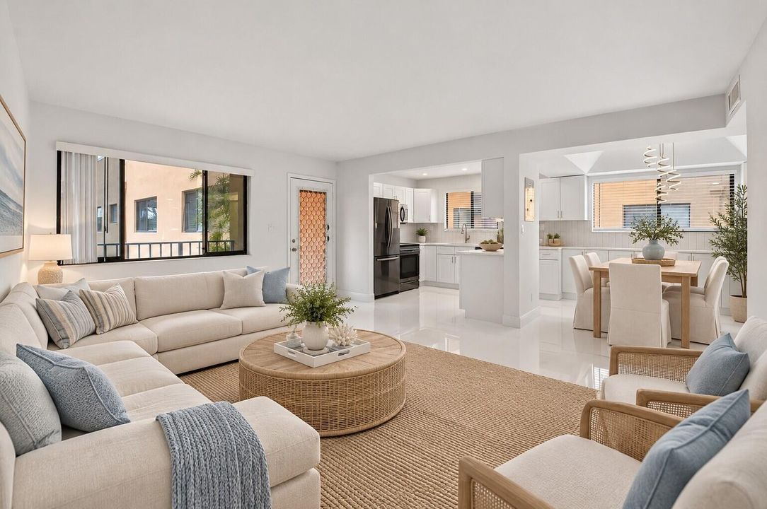 Bright Coastal Open-Plan Living Space