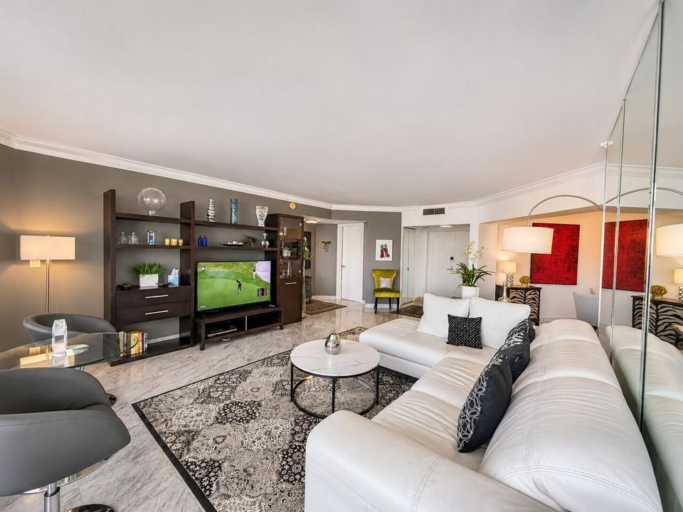 Living Room Modern with Marble Accents