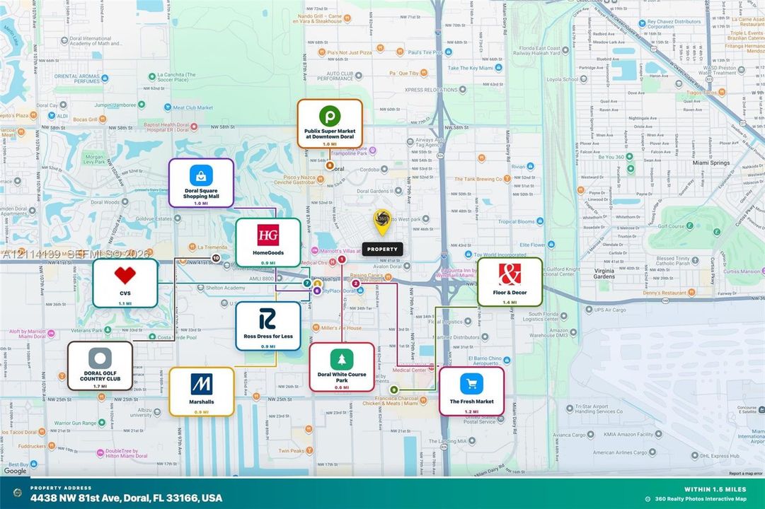 Location Map. Providing geographic reference points and proximity of businesses relative to the property