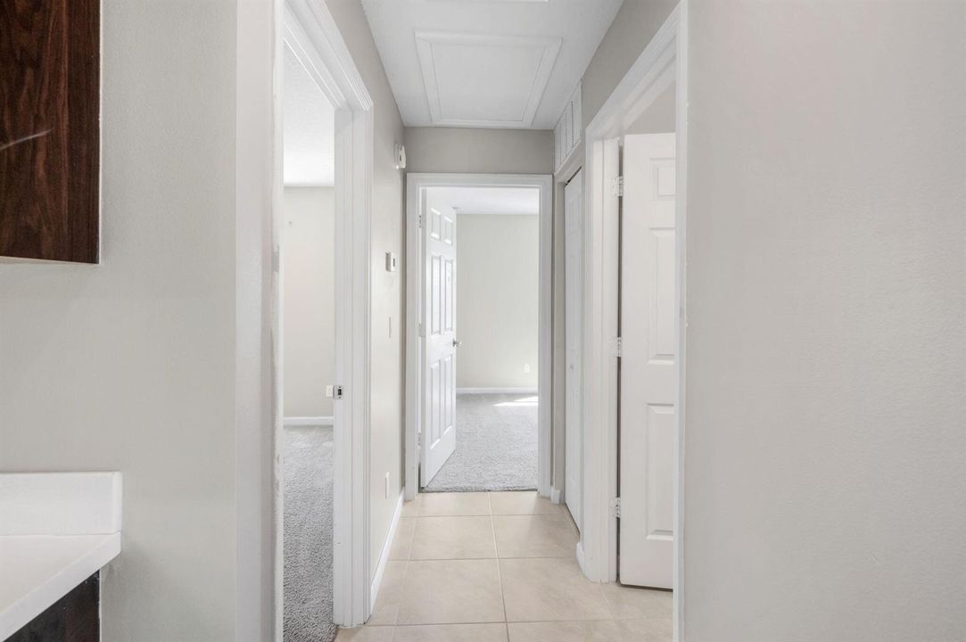 Hallway leading to guest bedrooms
