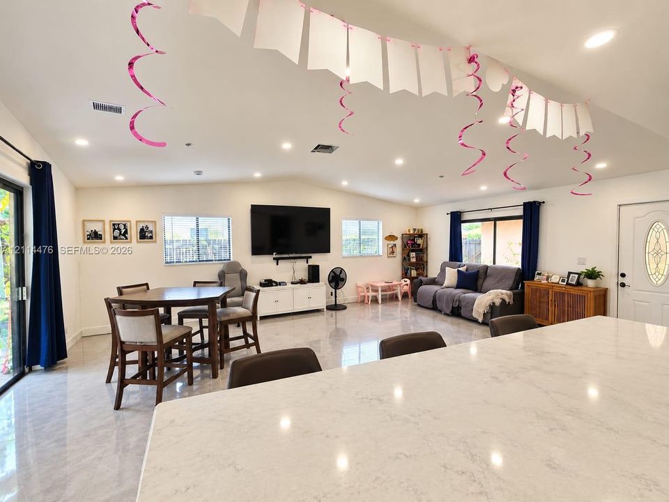 Open-concept floor plan