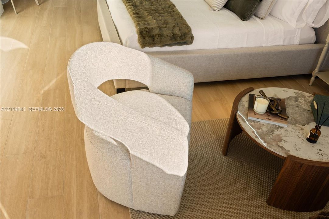 Wood-finish flooring throughout