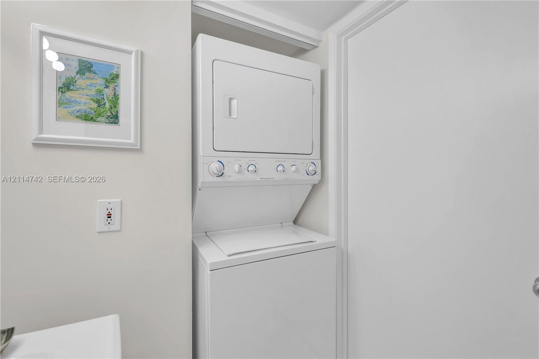 convenient washer and dryer inside the unit.