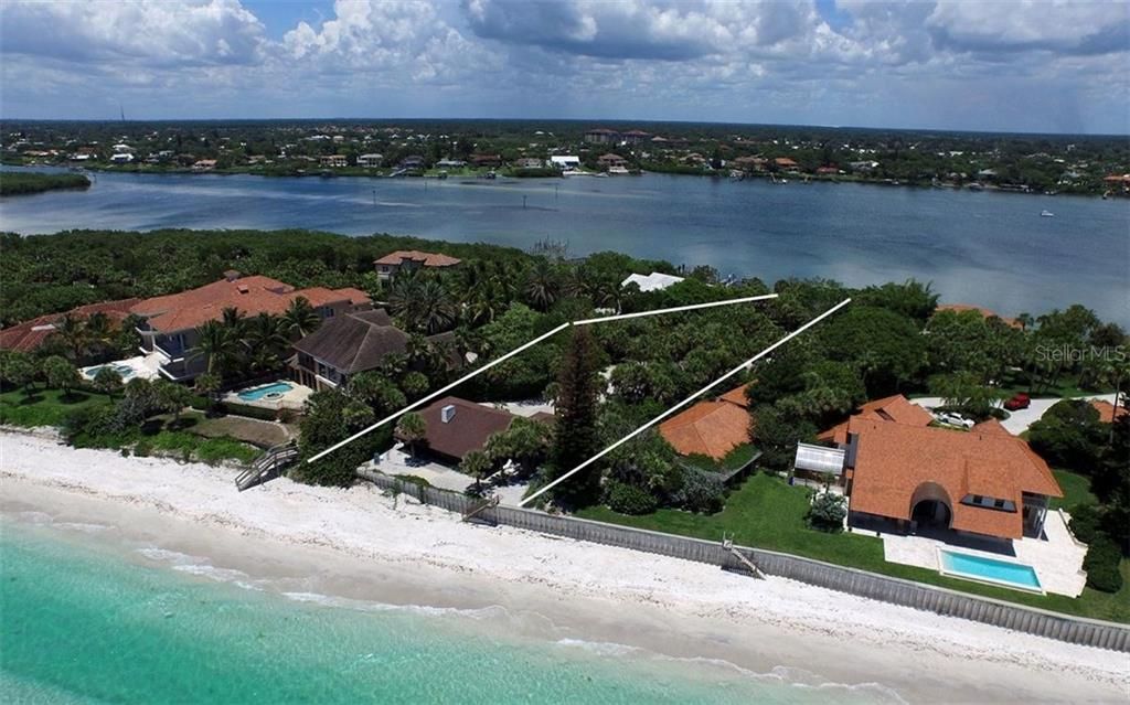Prime gulf-to-bay. 100 feet of private beach front and 93' of private bay front.  Property is 1/2 way between Blackburn Point swing bridge and Albee Rd draw bridge.