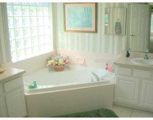Master Bath/Spa - Master bath has glass block and his/her sinks