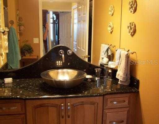 Master Bath - Master Bath with Custom Mirror, Cabinet & Custom Stainless Steel Basin