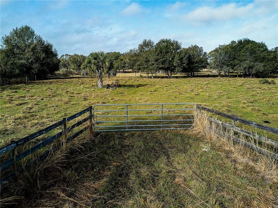 Gate entrance to the 10.3 lot