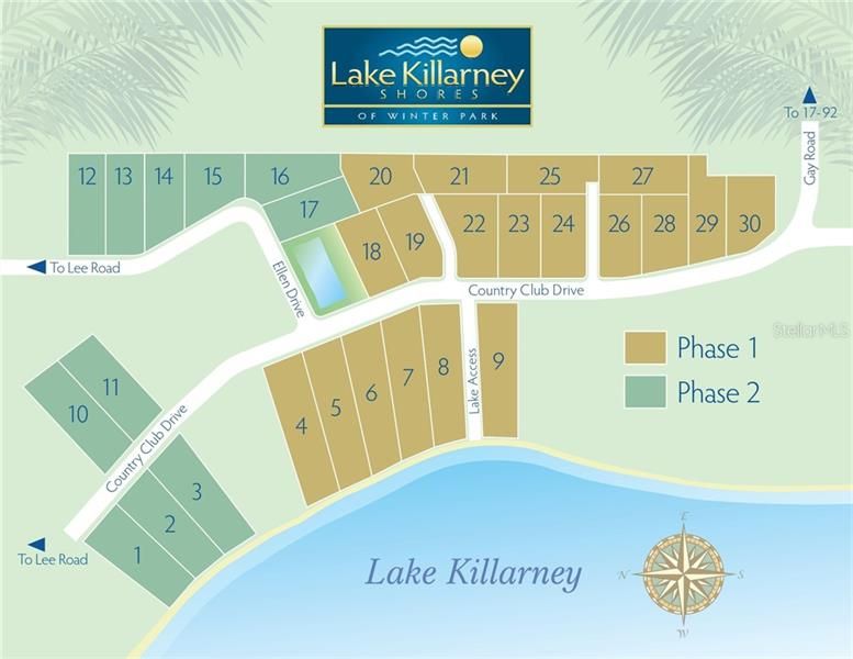 Site Plan for Lake Killarney Shores of Winter Park