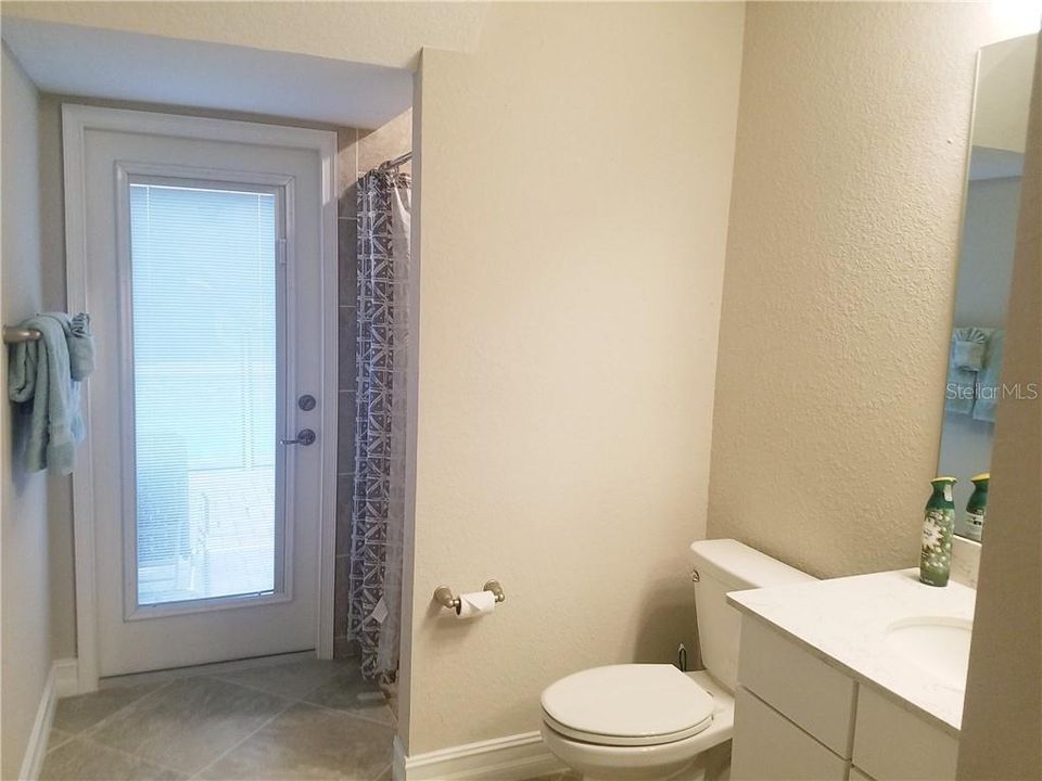 Pool bathroom with shower