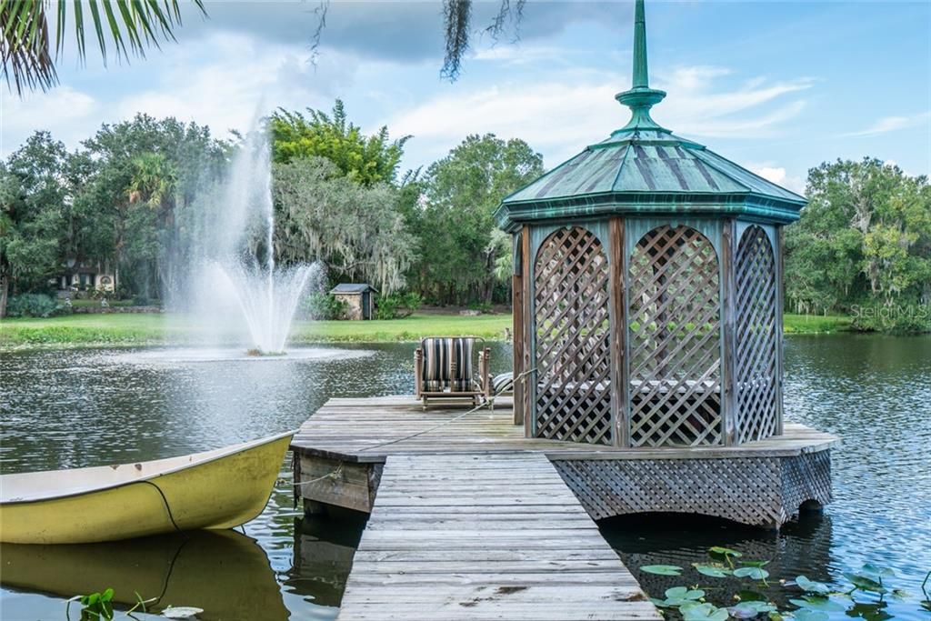 The gazebo invites you to sit and relax in an Eden setting.