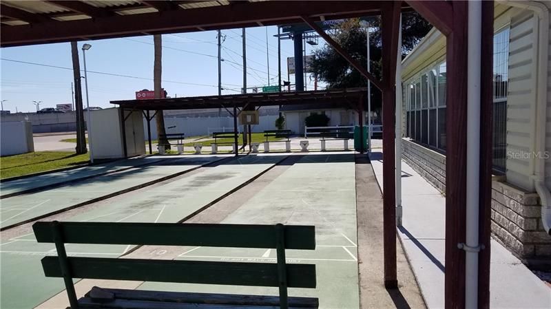 The community has a clubhouse and shuffleboard courts that are frequently used by the residents!