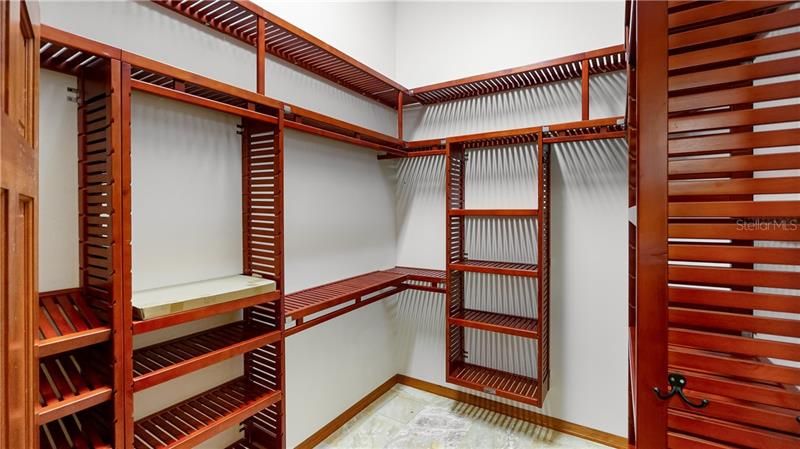 Built in shelves in Master Closet