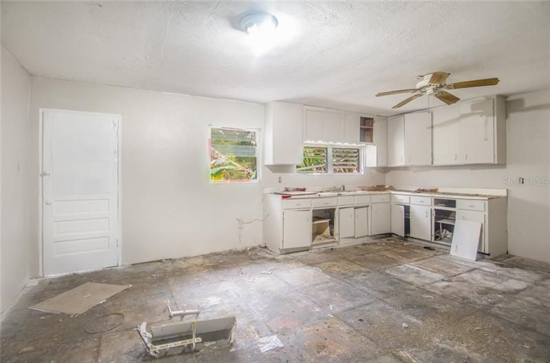 Potential for nice large kitchen with eat in area