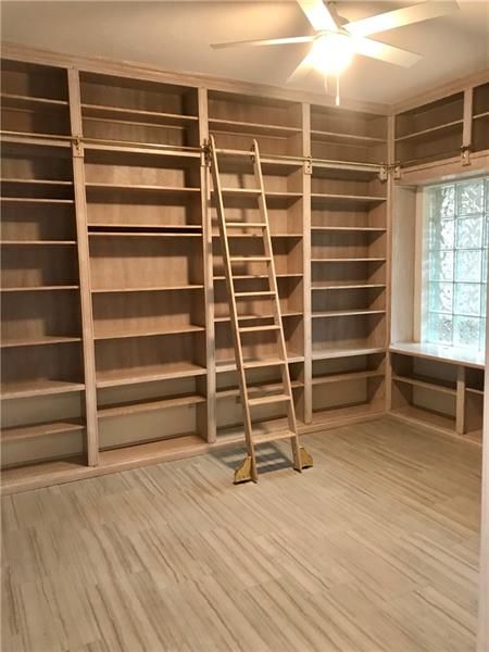 Library with shelving all the way around