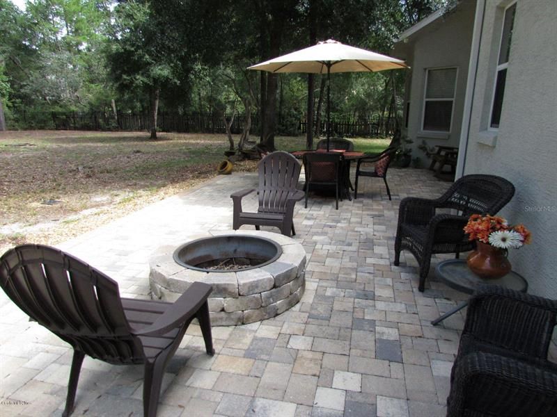 Brick Paver Patio with Fire Pit