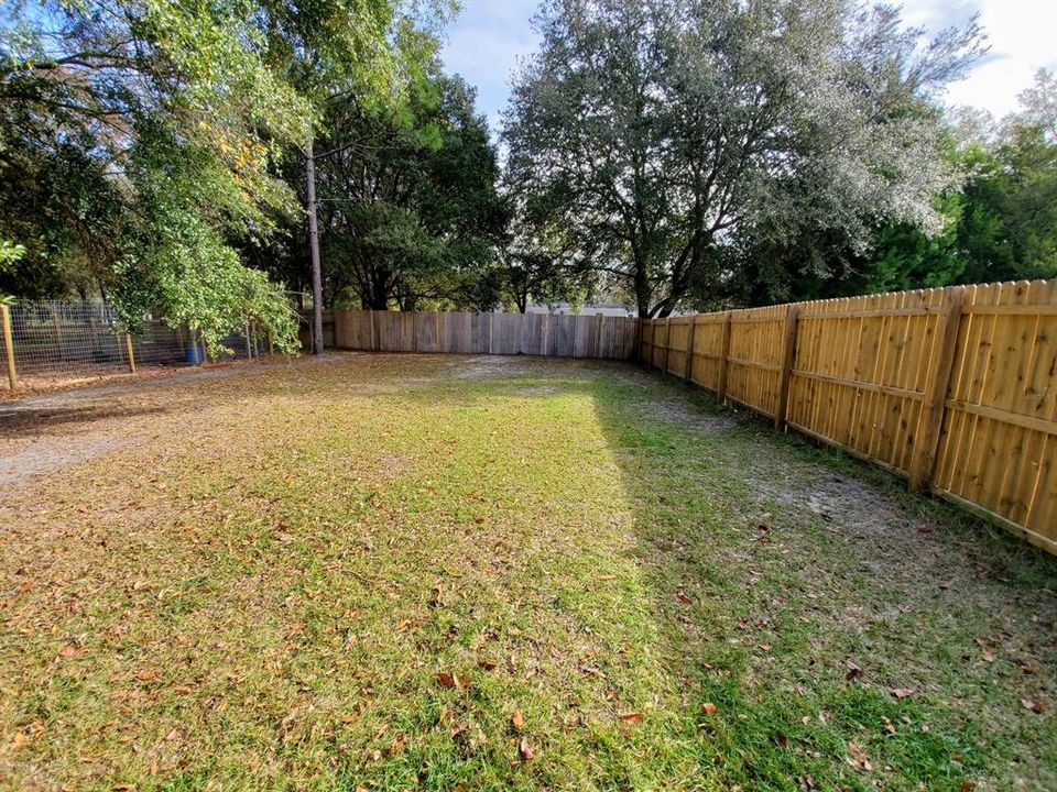 Large  fenced back yard