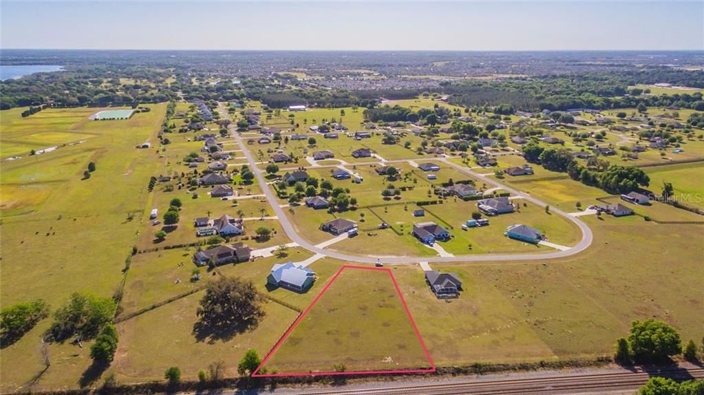 Arial view that showcases this piece of property. The road that leads you in is the same road that leads you out, meaning built-in privacy!