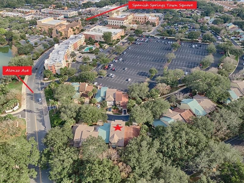 Aerial view showing close proximity to Spanish Springs Town Square!